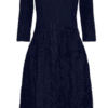 Alquema 3/4 Sleeve Smash Pocket Dress in Ink, cinched waist midi dress with front pockets