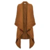Alquema Havana Coat in Gold, satin layering piece with waterfall collar