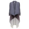 Alquema Havana Coat in Onyx to Snow, satin layering piece with waterfall collar
