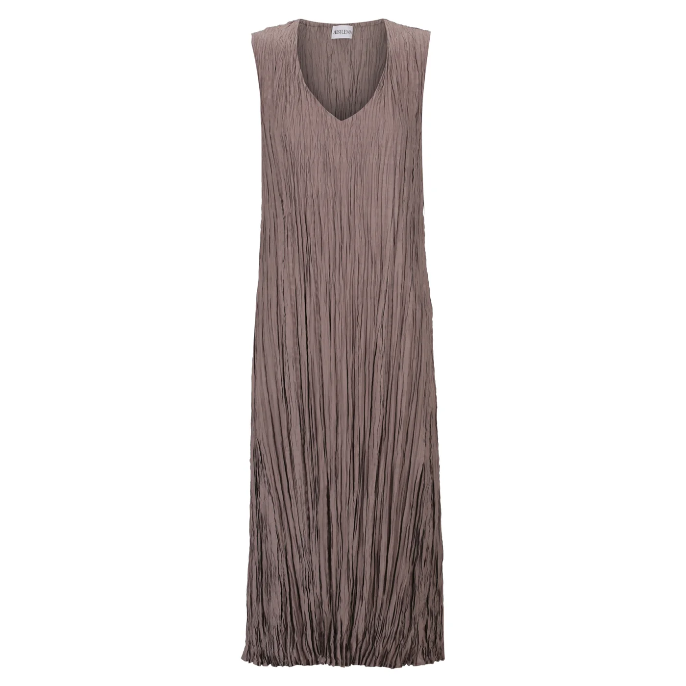 Alquema Havana Dress in Lilac Marble, sleeveless pleated satin midi dress