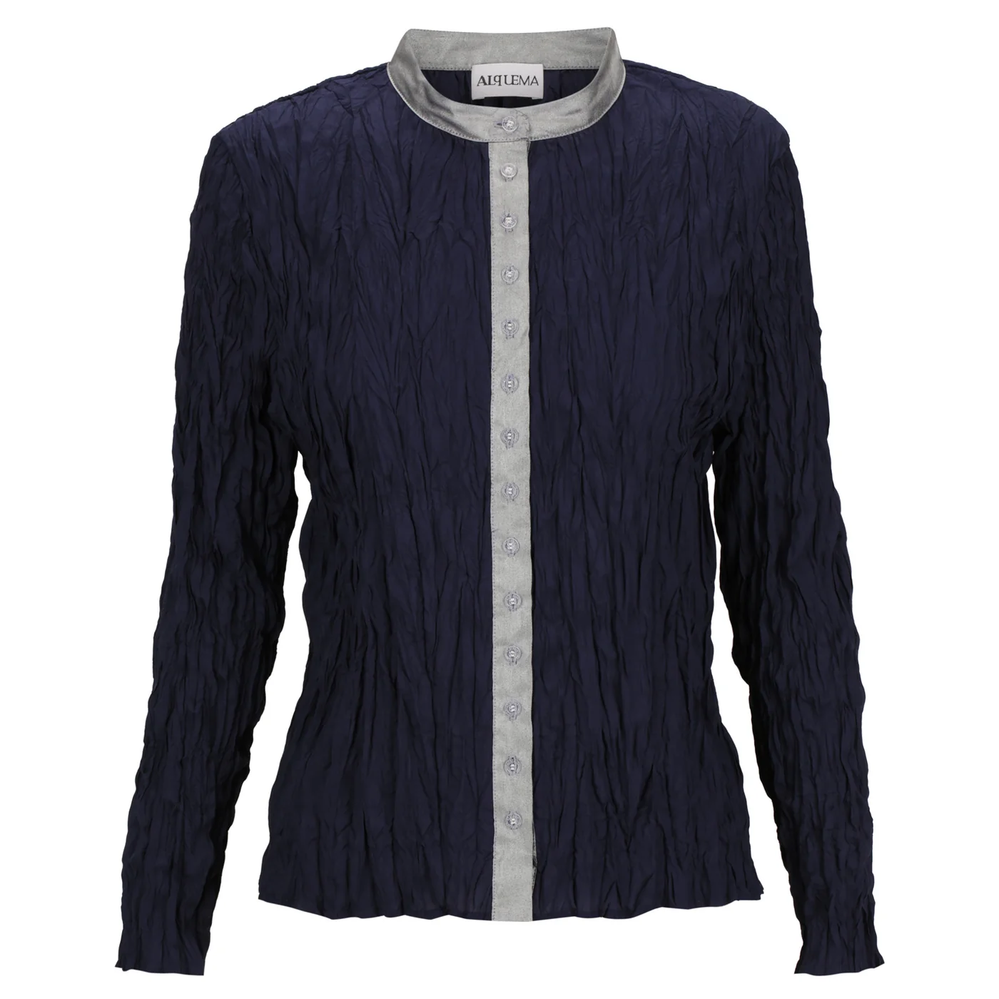 Alquema-havana-shirt-Ink Alquema Havana Shirt in Ink, slim fit long sleeve pleated shirt
