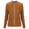 Alquema Havana Shirt in Gold, slim fit long sleeve pleated shirt