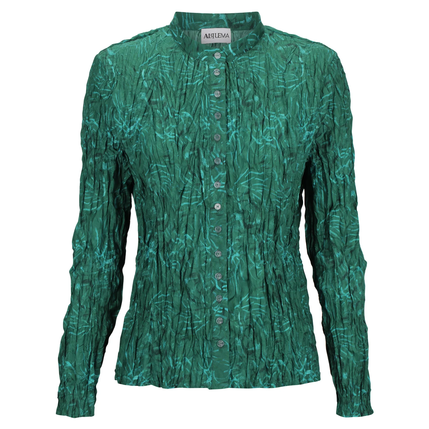 Alquema-havana-shirt-seaofgreen Alquema Havana Shirt in Sea of Green, slim fit long sleeve pleated shirt