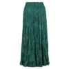 Alquema Havana Skirt in Sea Of Green, floor length metallic satin skirt