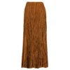 Alquema Havana Skirt in Gold, floor length metallic satin skirt
