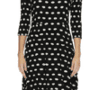 Alquema 3/4 Sleeve Smash Pocket Dress in Elliptical Spot, cinched waist midi dress with front pockets