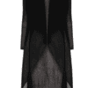 Alquema Short Collare Coat in Black, lightweight pleated chiffon layering piece