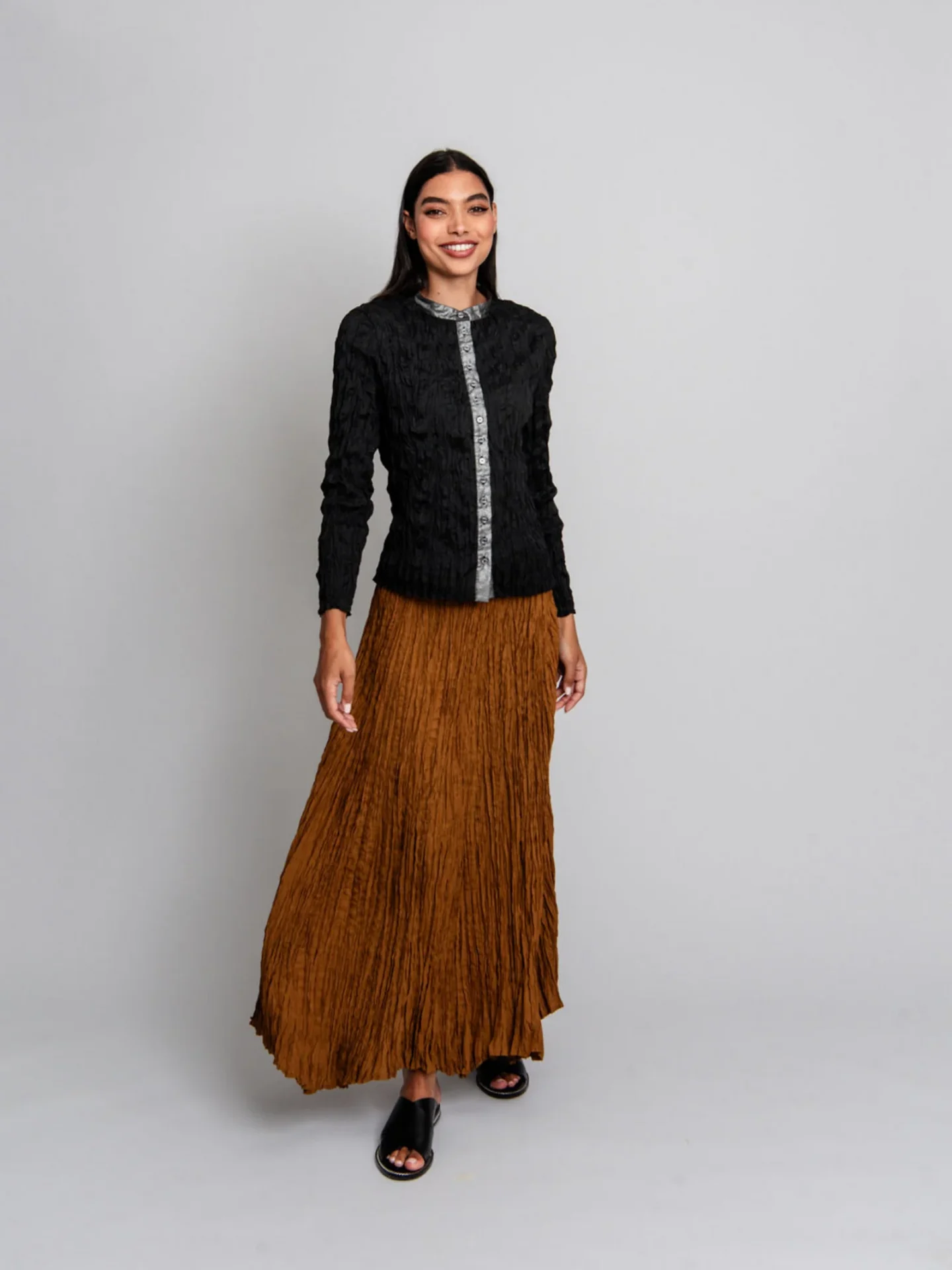 alquema havana skirt gold lifestyle Alquema Havana Skirt in Gold, floor length metallic satin skirt