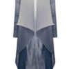 Alquema Short Collare Coat in Marshmallow Indigo, lightweight pleated chiffon layering piece